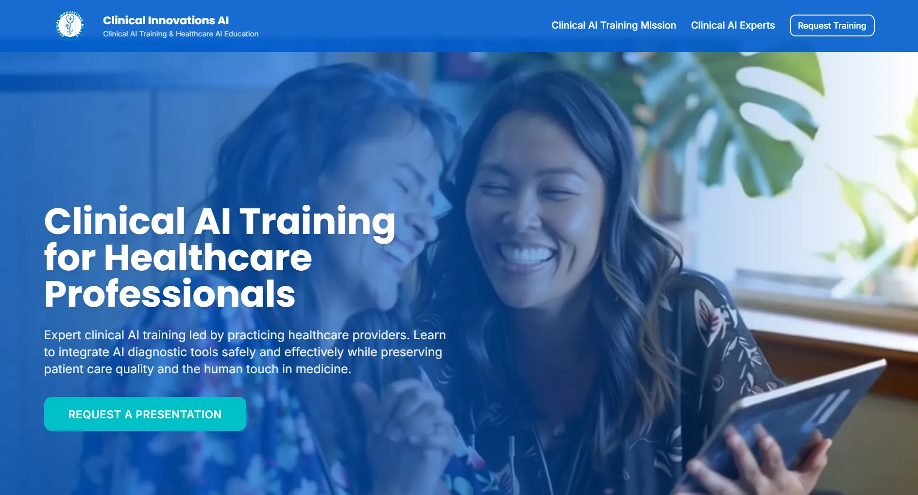 Clinical Innovations AI website screenshot
