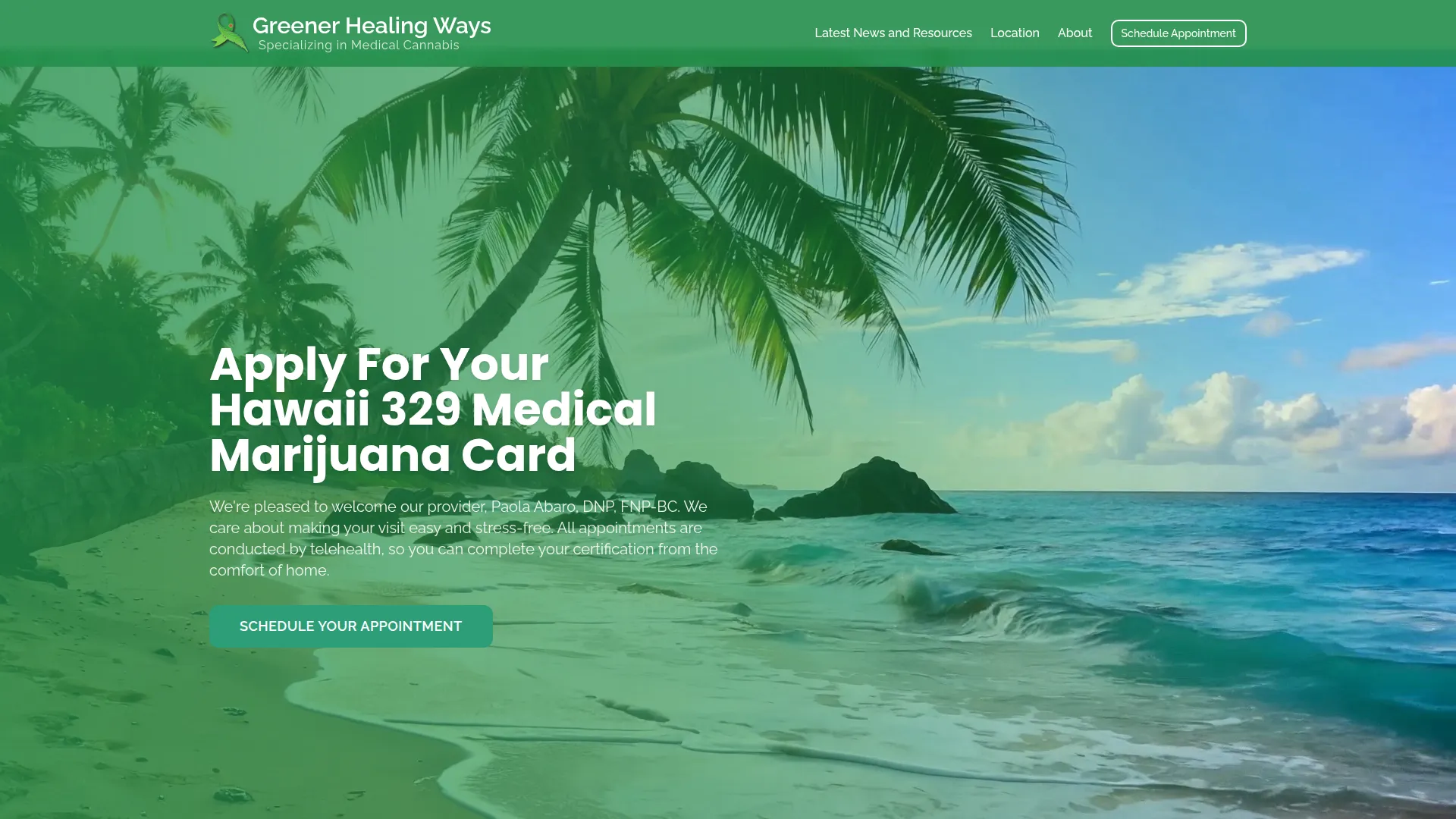 Greener Healing Ways website screenshot
