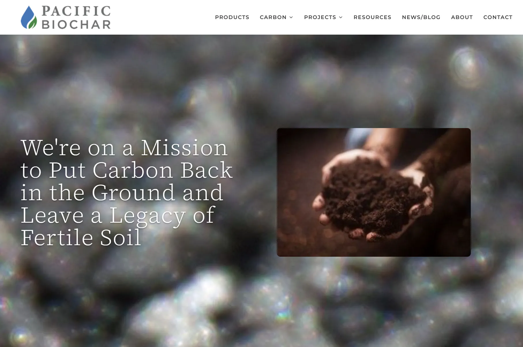 Pacific Biochar website screenshot